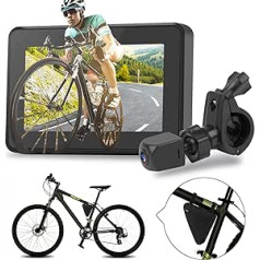 blueear velosipēda spogulis, 1080P velosipēda atpakaļskata kamera ar 4,3 collu ekrānu, 130° platleņķa krāsa, nakts redzamība, velosipēda piederumi, kalnu velosipēdi, šosejas velosipēdi