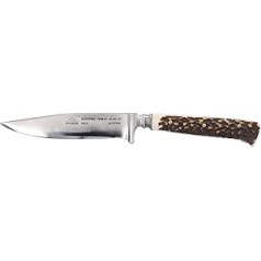 STUBAI aukštos kokybės fiksuotas medžioklinis peilis su odiniu apvalkalu | 100 mm | sumedžiotam žvėrienai ir mėsos gabalams pjaustyti, atskirti, išdarinėti arba pjaustyti