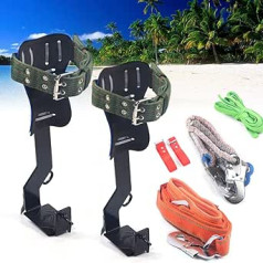 TRIEBAN Forest Crampons with Safety Band Tree Crampons Spikes Climbing Tool for Mountaineering Rock Climbing Set, Climbing Harness Tree Climbing Tree Climbing Tool Fall Protection Rescue Belt