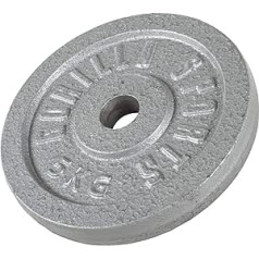 Gorilla Sports® viena svara šķīvji/svara plākšņu komplekts, čuguns, 1,25–30 kg Svari ar 30/31 mm caurumu sudraba/melnā/zeltā krāsā