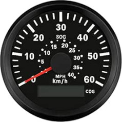 ELING Universālais GPS spidometra ātruma mērītājs 0-60 km/h 0-40 jūdzes stundā laivām jahtu kuģiem 85mm 9-32V ar kursu