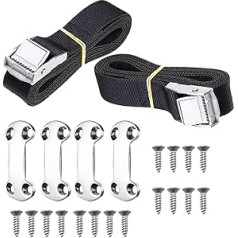 22 Pieces Radiator Tie Down Strap Set with Buckle Lashing Straps for RTIC Yeti Coolers Prevent Slipping in Ships, Decks, Trucks, Chassis, Trailers