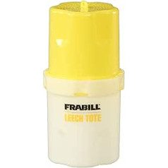 Frabill Unisex Adult Leech Tote ēsmas uzglabāšanas konteiners, 1 kvarta uzglabāšanas šķīdums, dzeltens/balts, viens izmērs