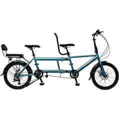 Klassisches Tandem Beach Cruiser Fahrrad für Erwachsene, Faltbares Tandem Beach Cruiser Fahrrad für Erwachsene, Dreisitzer, 7-Gang, Maximale Belastung 200 kg,210x35x110cm/110x35x62 cm