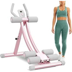 RIEJIN Regulējams Augstums Abdominer Abdominer Full Body Workout Machine Waist Cruncher Core Toner, Muguras veidotājs ar LCD monitoru