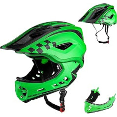 ROCKBROS kalnu ķivere bērnu velosipēdistu bērnu ķivere Full Face S 48-53cm M 53-58cm zēniem, meitenēm ar noņemamu zoda aizsargu MTB BMX EPS/PC triecienizturīga