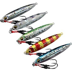 60 g 80 g Jigs Fishing Lure Artificial Bait Metal Jigs Bait Saltwater Fresh Water Bait Metal Fish Metal Pirk Bait for Perch Cod Trout Cod Fishing Salmon Tuna