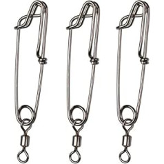 5 Pcs Long Fishing Line Clips Stainless Steel Swivel Clips 5 Sizes