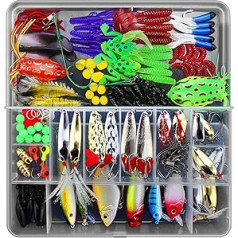 CHSEEO 141 Piece Wobbler Artificial Bait Set Fishing Bait Trout Bait Fishing Hooks Perfect for Pike Zander Fishing Perch Trout Cod Swimbait Jerkbait Fishing Accessories Fishing Set