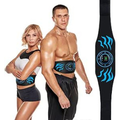 AILEDA EMS Training Device - Electric Abdominal Trainer - EMS Abdominal Muscle Trainer with EMS Technology - 6 Modes & 15 Intensities, 4 Stimulation Areas, Zero Hard Homeful Exercise