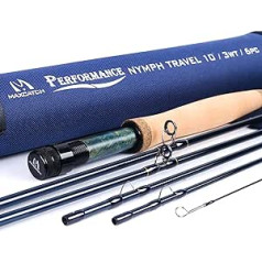 MAXIMUMCATCH Performance Nymph Fly Rod IM 10 oglekļa šķiedra, AAA+ korķa rokturis ar Cordura stieņa cauruli, 4 daļām mušiņmakšķere 2/3/4wt 10/11ft