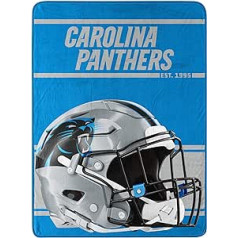 Ziemeļrietumu NFL Carolina Panthers Micro Raschel Run Design velmēta sega, komandas krāsas, viens izmērs (1NFL059050018RET)