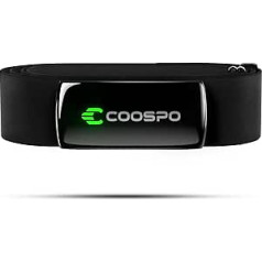 COOSPO H9Z pulsometra krūšu siksna, uzlādējama Bluetooth 5.0/ANT+ pulsometra krūšu siksna, IP67 ūdensizturīgs HRM fitnesa izsekotājs, saderīgs ar Polar Wahoo Strava Garmin Zwift