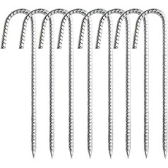 Vivo Pack of 8 Galvanised Extremely Robust Steel Metal Ground Spikes Camping Tent Gazebo Marquee Pegs