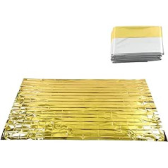 DEWIN Rescue Blankets, Gold Silver 2-Colour Reflective Thermal Blanket, Waterproof Emergency Sleeping Bags, 3 Pieces (160 x 210 cm)