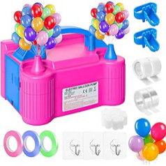 Ballonpumpe Elektrisch, 600W Elektrische Luftballonpumpe Doppeldüse, Tragbare Luftballonpumpe Inflatorgebläse Ballon Pumpe Maschine für Geburtstagsfeiern, Party, Hochzeitsfeiern