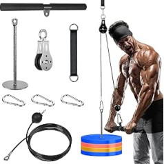 Cable Pull Fitness Lat Pull Gym Cable, Fitness Cable Pull Arm Spēka treniņš Tricepss Bicepss Muguras rokas plecu trenēšanas ierīce Trīši sistēma Trenažieris Lat Pull Tower Kabeļu tornis Mājas Sporta aprīkojums