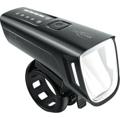 ANSMANN velosipēda lukturis StVZO Apstiprināts ar 5 vatu OSRAM LED un automašīnas tuvās gaismas 200 m gaismas diapazonu, 100 luksu 180 lūmenu IPX5 akumulatoru, kas darbojas līdz 6 stundām, apgaismojuma laiks, uzlādējams, izmantojot USB prie