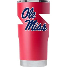 Gametime Sidekicks Ole Miss 20 oz sarkana krūze — oficiāli licencēta 18/8 nerūsējošā tērauda dubultsiena vakuumizolēta UV LED apdrukāta logotipi bez svīšanas paliek karsts/auksts — 360 grādu ietīšana