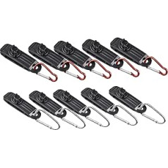 10 Tarp Clips Buckles Awning Canopy Tent Snaps Clamps Hiking Parasol Lock Grip Clothes Hanger Accessories with Carabiners