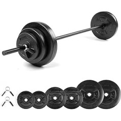 Phoenix Fitness RY1426 stieņa svara komplekts 20 kg stieņa komplekts Regulējams stienis vīriešiem un sievietēm Rievota stieņa savienojuma stienis mājas trenažieru zāles treniņiem