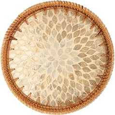 XENITE Fruit Baskets, Baskets, Basket, Storage Basket, Serving Tray, Decorative Bread Basket for Serving, Coffee Table Tray, Rattan Fabric Basket, Woven Food Basket, Bamboo Cosmetic Rack, Round Basket