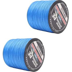 2 pack ZONADAH 600 m/656 yds PE pītas makšķerēšanas auklas, zilas, lielas slodzes 8,0 kg (40 kg/88 mārciņas)