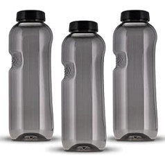 Kavodrink 3 x Tritan Water Bottle 0.75 L Water Bottle Black Sports Bottle BPA Free Bottle 750 ml