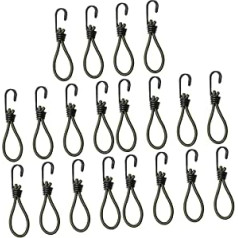 BESPORTBLE Pack of 20 Tent Elastic Lanyard Camping Accessories Tarpaulin Clips Outdoor Hooks for Hanging Tent Rope Hooks Bungee Rope Hooks Interchangeable Tent Clips Multipurpose Hooks