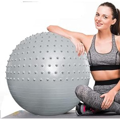 italiana fitnesa bumba, pretsprādziena pilates bumba 55 cm/65 cm/75 cm/85 cm daudzfunkcionāla sēdus vingrošanas bumba Fitball 2-in-1 masētājs fitnesam, jogai, stiepšanai un pilates