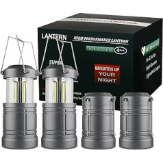 4 Pack Portable LED Camping Lanterns, Battery Operated LED Lanterns, Collapsible Bright Emergency Lights for Power Outages, Hurricane, Storm, Camping, Hiking