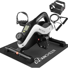 ANCHEER Mini Exercise Bike, Arm and Leg Trainer, Pedal Trainer, Home Trainer, Bicycle Fitness Equipment, Sports Equipment for Home with 8 Resistance Levels & LCD Monitor