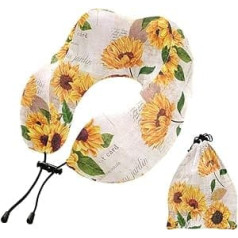 YOUJUNER Travel Pillow Vintage Sunflower Memory Foam Kakla spilvena atbalsta spilvens Kakla spilvens