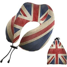 YOUJUNER Reisekissen Vintage UK Flagge Memory Foam Nackenkissen Stützkissen Nackenkissen