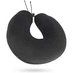 BANGSUN 1 x Travel Neck Head Pillow Memory Foam Portable Black