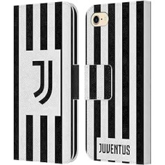 Galvas futrāļa modeļi Oficiālā Juventus futbola kluba mājas lapa 2021/22 Match Kit Ādas maka mobilā tālruņa futrālis, kas ir savietojams ar Apple iPhone 7/8 / SE 2020 un 2022