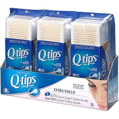 Q-Tips „Q-tips“ medvilniniai tamponai, „Club Pack“ 625 ct, „Q-Tips“ 3 vnt.