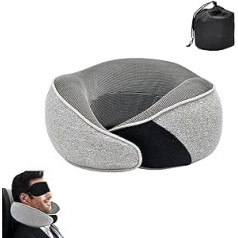 Anshka Wander Plus Travel Pillow, Wander Plus Travel Neck Pillow, Provides Real Support for Head, Neck and Chin, Best Firm Airplane Pillow for Long Flights (Grey)