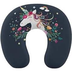 Magic Unicorn Travel Pillow Pārnēsājams kakla spilvens U formas spilvena automašīnas galvas balsts vīriešiem un sievietēm