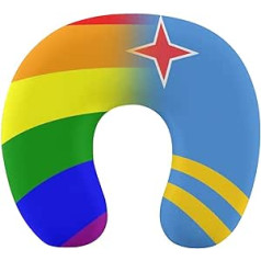 LGBT Pride Aruba-Flagge, Reisekissen, tragbares Nackenkissen, U-förmiges Kissen, Auto-Kopfstütze für Damen und Herren