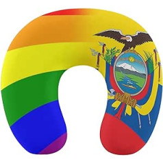 LGBT Pride Ecuador Flagge Reisekissen Tragbares Nackenkissen U-förmiges Kissen Auto-Kopfstütze für Damen und Herren