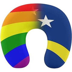 LGBT Pride Curacao Flagge, Reisekissen, tragbares Nackenkissen, U-förmiges Kissen, Auto-Kopfstütze für Damen und Herren