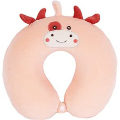 Children's Travel Pillow Neck Pillow Neck Pillow Memory Foam Sleeping Pillow Neck Support Pillow for Children and Adults, Travel in Car Aeroplane Train, pink