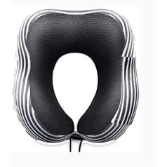 TEmkin Travel Pillow with Integrated Hood, Inflatable Neck Pillow with Soft Velvet Cover, Perfect for Flight and Car Trips