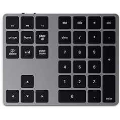 SATECHI Bluetooth Extended Numeric Keypad – Schlanker, wiederaufladbarer Ziffernblock mit 34 Tasten – Für M2/ M1 MacBook Pro/Air, M2/ M1 iPad Pro/Air, M2 Mac Mini, iMac M1 (Space Grau)