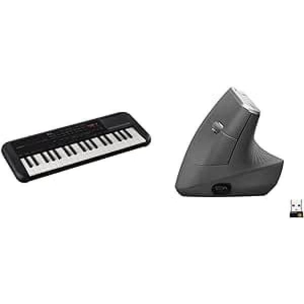 Yamaha PSS-A50 Keyboard Black - Portable with Great Sound and Great Effects - Lightweight with USB-MIDI Connection Headphone Jack & Logitech MX Vertical, Ergonomic Wireless Mouse