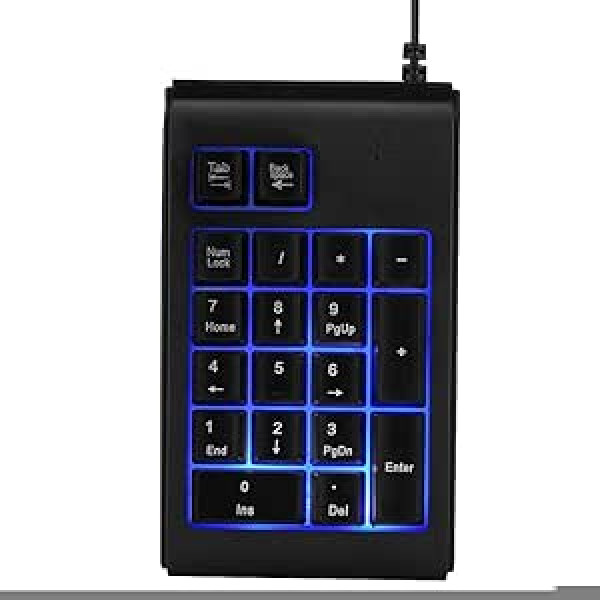 USB ciparu tastatūra ar 19 vadu taustiņiem un mehānisku pieskārienu (10 miljoni klikšķu) ciparu tastatūra, Plug and Play