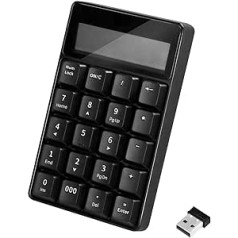 LogiLink ID0199 bezvadu tastatūra ar kalkulatoru un LCD displeju 2,4 GHz melns