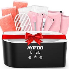 ‎Ayitoo AYITOO LED Paraffin Bath for Hands and Feet with Accessories Touch Screen, 4L Electric Wax Bath with Paraffin Wax 200 W, Paraffin Bath Wax Bath Device Black with 1350 g Paraffin Wax