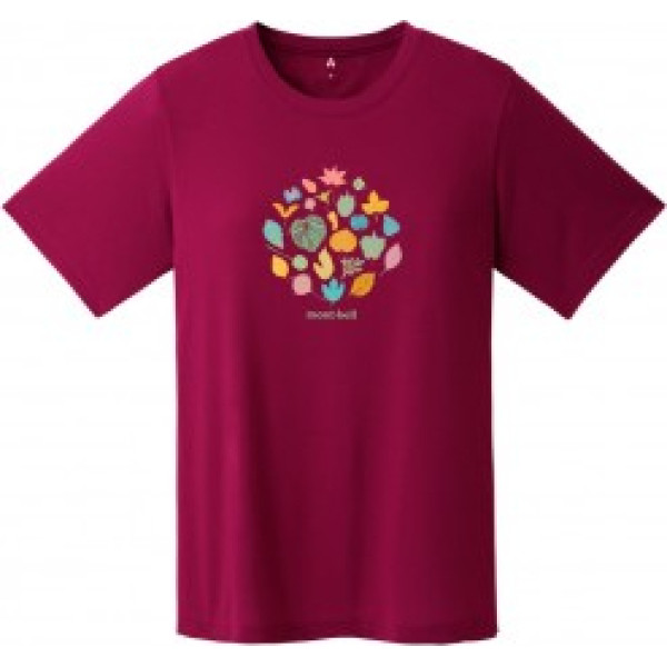 Krekls WICKRON T-Shirt MOUNTAIN Leaves W M Wine Red